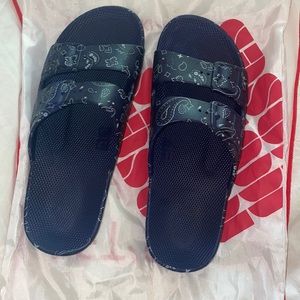 Freedom Moses Blue Bandana sandals slides